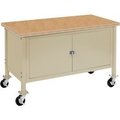Global Equipment Mobile Cabinet Workbench - Shop Safety Edge, 60"W x 30"D, Tan 249221TN